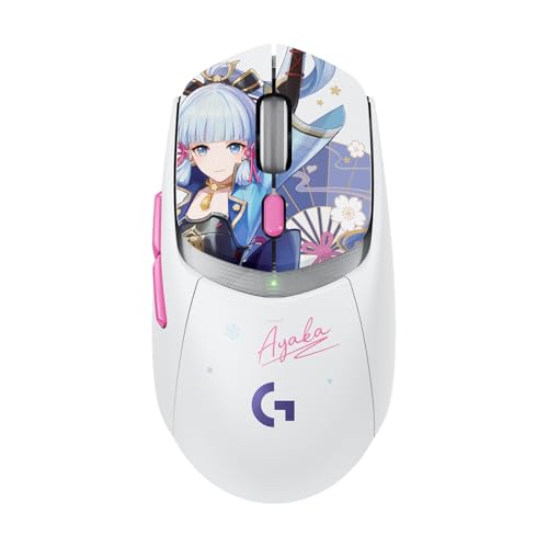 ロジクール Logicool G 原神 神里綾華 特別モデル ゲーミングマウス G309 LIGHTSPEED ワイヤレス マウス G309WL-GE-AYA 軽量 LIGHTFORCE ハイブリッドスイッチ HERO 25K センサー 6個プログラムボタン 300時間以上連続使用可能 Bluetooth POWERPLAY ワイヤレス充電 ホワイト ゲーミング PC Windows Mac 国内正規品