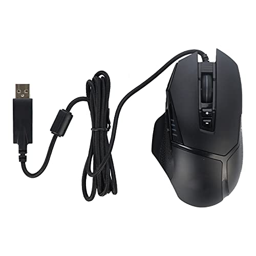 VLIZO ブラック 8ボタン 有線ゲーミングマウス USB2.0ポート 人間工学デザイン DPIフリー 調節可能なマウス コンピューターアクセサリー カジュアルゲーマーに最適