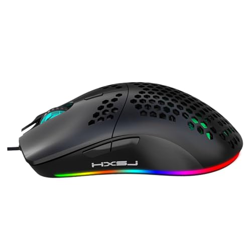 HUQIDAO ホールマウスrgb発光6ボタンゲーミングマウス なライト ゲーミング マウス 輝く