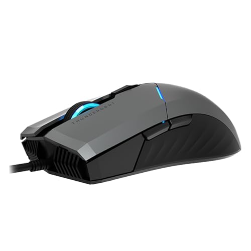 Thunderobot MG701 有線ゲーミングマウス 究極のゲームグレードチップ 4200DPI光学センサー 高ローリングレート 人間工学に基づいたデザイン 滑り止めサイドグリップ付き ブラック