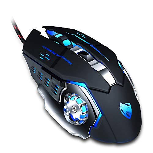 Ai5G Pro ゲーミングマウス 有線コンピュータマウス 8D 光学LEDマウス ノイズレス 3200DPI調整可能 AI2201A-8