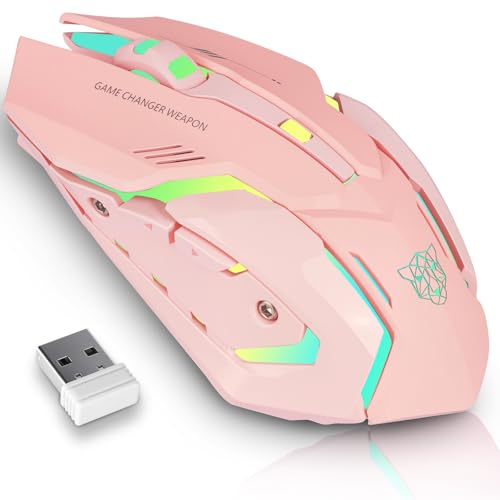 Lacolain プロフェッショナルゲーミングマウス ピンク 人間工学デザイン PCゲーム用 T49