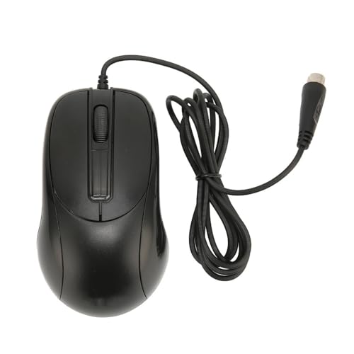 MOPFOL 3ボタン 有線 PS/2 ゲーミングマウス - PCノートパソコン用の人間工学に基づいたデザイン 高精度光学センサー オフィスホーム用140cmケーブル ブラック e24-4-86b6