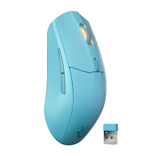 SteelSeries ゲーミングマウス 無線 ワイヤレス 2.4Ghz/Bluetooth対応 軽量 低遅延 1.9ms 高耐久 18,000DPI メカニカルスイッチ 絡まり防止 PTFE(テフロン)ソール Rival 3 WL Gen 2 62526 アクア