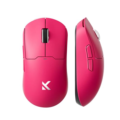 OUSEITECH ×MCHOSE A7 V2Ultra+ ゲーミングマウス ワイヤレス 軽量59g マグネット充電ドック同梱 PAW3950 TIセンサー 42kDPI 750IPS 50G 超低遅延 有線・無線8K 500mAh トライモード接続 8Kナノレシーバー付属 中大手対応 ゲーム向け 大型ソール設計 コーティング 重心バランス ドライバー日本語対応 ローズレッド（保証期間：1年間）
