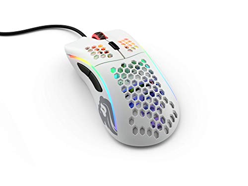 GLORIOUS Gaming Mouse - Glorious Model D Minus ハニカムゲーミングマウス - 軽量 RGB PCマウス - 62g PCアクセサリー - USBマウス 有線 - マットホワイト 有線ゲーミングマウス (リニューアル)