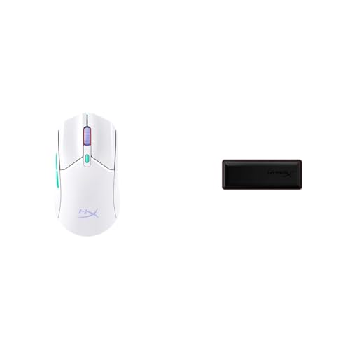 HyperX Puslefire Haste 2 Core ワイヤレス ゲーミングマウス PC向け 軽量 71g 100時間 デュアルワイヤレス (2.4GHz / Bluetooth) センサー 12000DPI ホワイト 8R2E7AA+Wrist Rest リストレスト マウス 疲労軽減 低反発クッション 人間工学デザイン 2年保証 4Z7X2AA ブラック