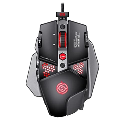 LUAMY マウス 有線ゲーミングマウス8マクロプログラミングボタン6ギア調整可能800-6400dpi RGB.バックライトマウス