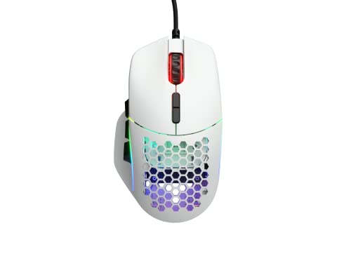 GLORIOUS Gaming Model I 有線ゲーミングマウス - 69g Superlight、2つの交換可能なボタン、RGB、PTFEフィート、9つのプログラム可能なボタン、サイドサムレスト - ホワイト