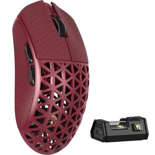 MAMBASNAKE M5 Ultra カーボンファイバー製無線ゲーミングマウス 超軽量39g±3 PAW3950MAX ワイヤレス 8000hz 2.4g/bluetooth/USB-C Nordic52840(ブラック)