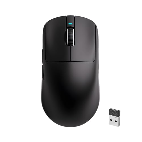 MIKIBY R1 SE+ ワイヤレスゲーミングマウス 18000 DPI 高精度 PAW3395SE センサー 55g 軽量 3つの接続モードマウス プログラム可能な人間工学マウス ノートパソコン/PC/Macに適しています (ホワイト)