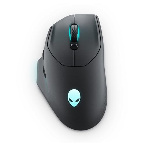 Dell Alienwareワイヤレス ゲーミング マウス - AW620M ダーク サイド オブ ザ ムーン 7ボタン オプティカルセンサー ポーリングレート1KHz 26000DPI(5段階) 650IPS 軽量99g 1680万色RGB 右手用 AW620M-G