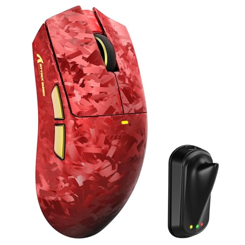 ATTACK SHARK X11ULTRA ゲーミングマウス 66g超軽量 三モード接続 Bluetooth 2.4G 有線対応 Nordic54L15搭載 PAW3950MAXセンサー 最大42000DPI 8000Hzデュアル8K 0.163ms低遅延 50G加速度 20000FPS カーボンボディ 光学マイクロスイッチ 500mAh長時間駆動 CNC金属ホイール-レッドテッカー付き