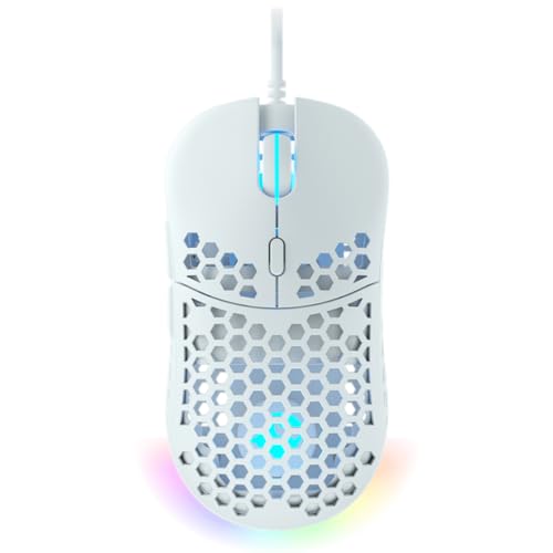 Clutch Chairz Ghost M1 - Belle Delphineエディション - 軽量スリーブコード - フルRGBゲーミングPCマウス - 超軽量ウルトラ織りケーブル ノートパソコン PC Xbox PS4 Switch ゲーマー(50G)用 - PixArt 3360センサー。