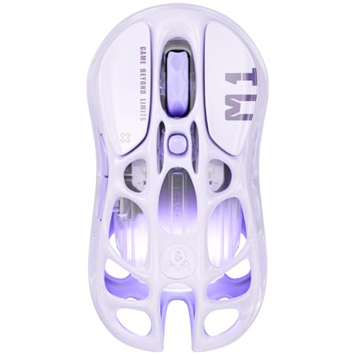GravaStar 【国内正規品】GravaStar 淡いパープル色 ゲーミングマウス 無線 有線 ワイヤレス 軽量 4Kポーリングレート 26000DPI 低遅延 高感度 2.4G/Bluetooth/USB有線 200時間連続使用 充電式 光るRGB 88g軽量 Mercury M1 Pro gaming mouseマグネシウム合金 パープル【Red Dot デザイン賞の受賞モデル】 GS M1 PRO