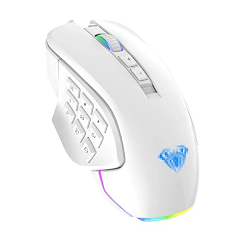 ZhaoGangLi ゲーミングマウス 有線ゲーミングマウス10000dpi.サイドボタン交換可能な全キープログラマブルマウス 大きなインターネットカフェ キャンパスの寮などに適 (色 : White, Size : One size)