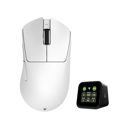 Teevolution Terra Pro White ワイヤレス エルゴ ゲーミングマウス 8K ドングル付き センサーPAW3950 重量 49g±2g