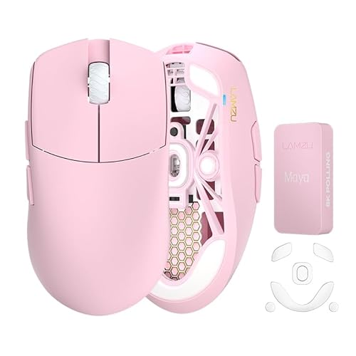 ラムズ (Lamzu) Maya Champion Edition ゲーミングマウス Light Pink 1セットソール追加版 8Kドングル付属 日本正規代理店保証