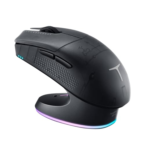 Thunderobot ML903 ワイヤレスゲーミングマウス RGB充電ドック付き 26K DPI 650IPS 65g 超軽量 トライモード接続 70時間以上のバッテリー 人間工学 4Kポーリングレート 磁気ドック付き