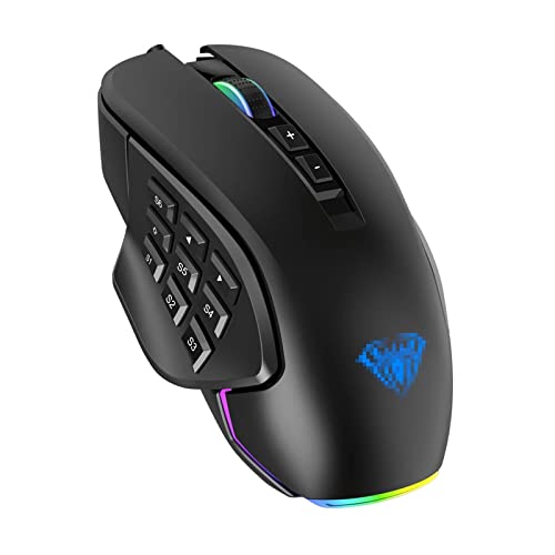 SunYh マウス 有線ゲーミングマウス10000dpi.サイドボタン交換可能な全キープログラマブルマウス(Black)