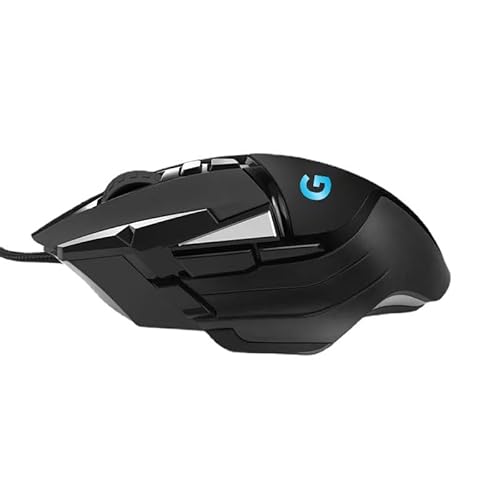 Jeirdus 有線ゲーミングマウス RGB プログラム可能な8つのボタン付き - G502スタイルの人間工学に基づいたデザイン、PUBG、LOL、USB光学式マウス用のマクロカスタマイズ ウェイトチューニング&耐久性のあるスイッチ付き PCゲーマー向け