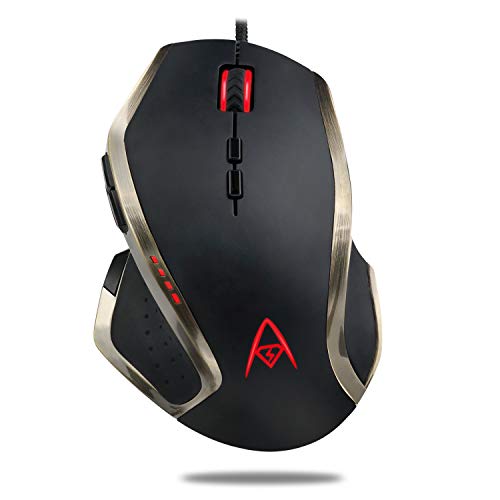 ADESSO iMouse X3 マルチカラー 9ボタン 光学式ゲーミングマウス 6フィートUSBケーブルワイヤーと7レベルのDPIスイッチ付き