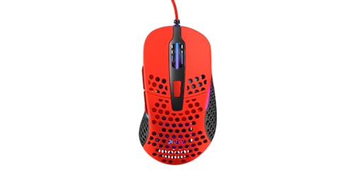 Xtrfy M4 RGB - 超軽量ゲーミングマウス - 最先端のPixart 3389センサーと有線 - 右利き用の人間工学に基づいたデザイン - 調節可能なRGBバックライト - Kripparrian Red Edition XG-M4-RGB-KRIPP