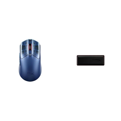 HyperX Pulsefire Haste 2 S ワイヤレス ゲーミングマウス 高耐久マグネシウム合金シェル 軽量 64g 26Kセンサー ガラススケート PC PS5 Xbox Series X | S ネイビー 9B001AA+Wrist Rest リストレスト マウス 疲労軽減 低反発クッション 人間工学デザイン 2年保証 4Z7X2AA ブラック