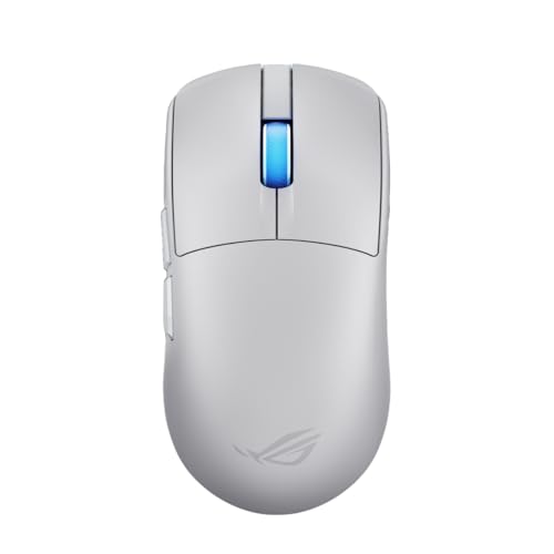 ASUS ROG Harpe II Ace ワイヤレス eスポーツ ゲーミングマウス – 2025 プロテスト済み 右利き 48g 軽量 トライモード接続 42K DPI 8Kポーリング 101時間バッテリー ウェブベースツール PC/Mac対応 - ホワイト P723 HARPE II ACE WHT
