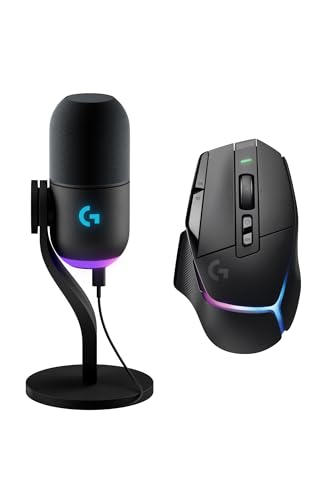 Logicool G ワイヤレス ゲーミングマウス G502 X PLUS HERO ハイブリットスイッチ 25K センサー RGB ブラック + ゲーミングマイク Yeti GX ダイナミックマイク RGB マイク 【 G502XWL-RGBBK + G-YETI-GX-BK 】 LIGHTFORCE Bluetooth LIGHTSPEED 長時間 国内正規品