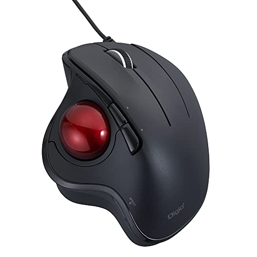 ナカバヤシ Digio2トラックボールマウス 角度可変 有線 5ボタン 光学式 ブラック Z8765