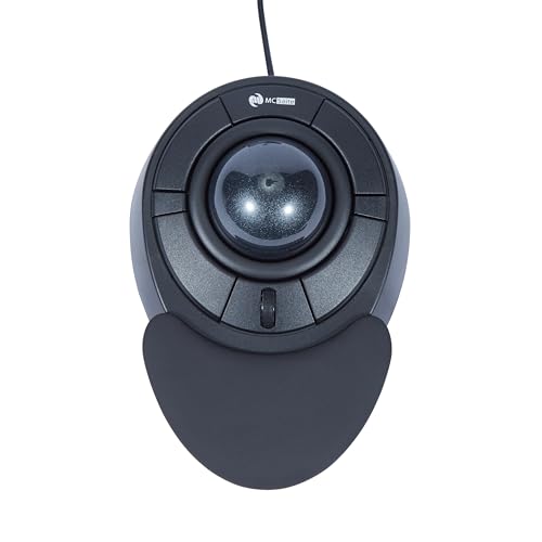 M MC Saite MCSaite 有線接続 エキスパートマウス 光学式 USB トラックボール PC または Mac 用 5つの機能ボタン [ローラ含有機能] [ブラック+グレーボール] MC-TB01GRAY