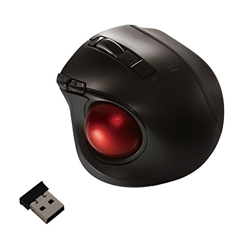 ナカバヤシ Digio2 Q 小型 トラックボール 2.4GHz ワイヤレスマウス 静音 5ボタン ブラック 48358
