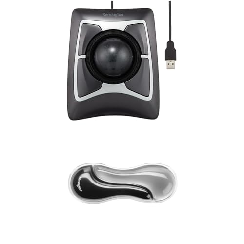 Kensington エキスパートマウス 有線トラックボール・リストレストセット （K64325JP+リストレスト Duo Gel グレー）