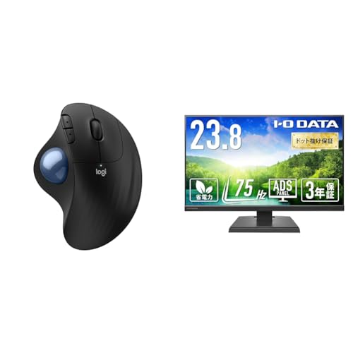 Logicool 【セット買い】 【Amazon.co.jp限定】 ロジクール 静音 ワイヤレス トラックボール マウス M575SPD + 【Amazon.co.jp 限定】アイ・オー・データ IODATA モニター 23.8インチ EX-A241DB