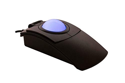 X-Keys cst2545 – 5 W ( GL ) ( l-tracグロー) USB有線人間工学5ボタンバックライト付きAmbidextrous高パフォーマンスレーザートラックボール(ブラック) – Made in the USA TKB-6025-LBKGB-R