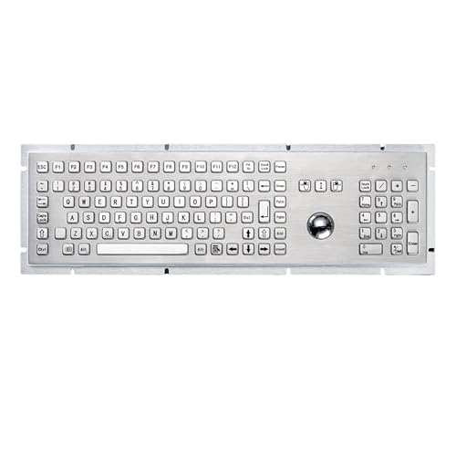 フルサイズ 106 キー工業用金属ステンレス鋼キーボードトラックボールマウス FN 機能とテンキーパッド(PS2 Interface) SBACBAOSC-B3756C98