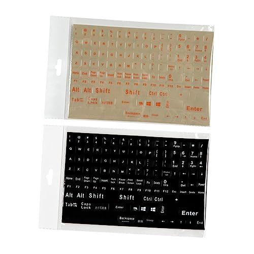 jojofuny 数字キー付きノートパソコン用英語キーボードステッカー 2シートセット Pvc素材 英語フルキーボード対応 摩耗防止用デスクトップパソコンキーボード用