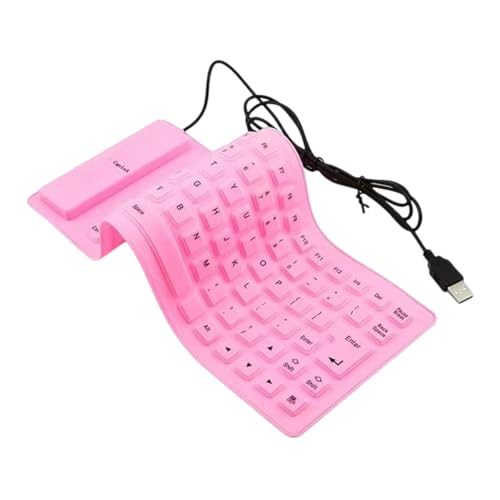 Whoasyst 85 キー USB 有線シリコーン キーボード ロールアップ ノートブックと PC 用の柔軟なサイレント ロールアップ ゲーム
