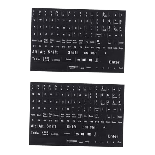 PHENOFICE 2シーツ枚英語キーボードステッカー ノートパソコン コンピューターキーボード用 ユニバーサル対応 摩耗したキーのリフレッシュに 貼り替え簡単