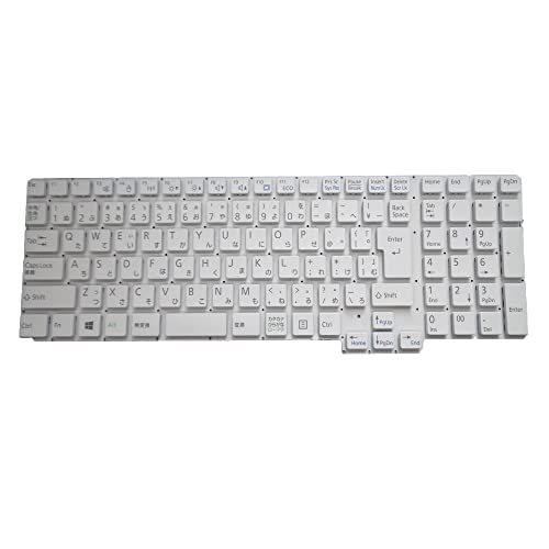 キーボード 日本語 JP JA ノートパソコンのキーボード に適合する Fujitsu LifeBook A556/G 白 フレームなし キーボード A556/G