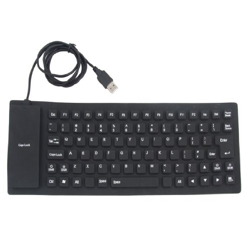 Ruilogod ブラック シリコン PC コンピューター ノートパソコン USBケーブル 85キー キーボード fe916f588611d77177b1c1571ecdd5