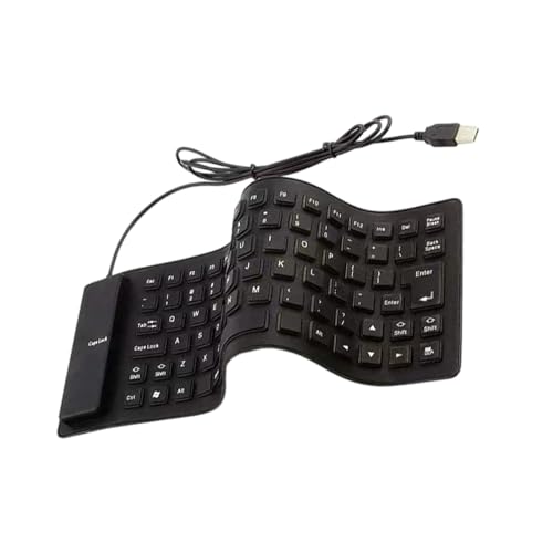 KRYTJACZ Silents USB シリコン キーボード 85 キー折りたたみ式防塵ロールアップ ラップトップおよび USB キーボード用