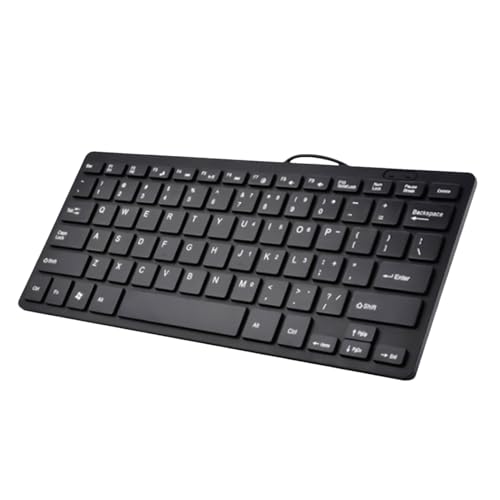 ラップトップキーボード - ABS有線USBキーボード、スリムポータブルキーパッド、低ノイズタイピングキーボード|ラップトップタブレットデスクトップPCオフィススクール用の軽量ウルトラスリムキーボードデバイス PNC2MNA79R80350CAPH0