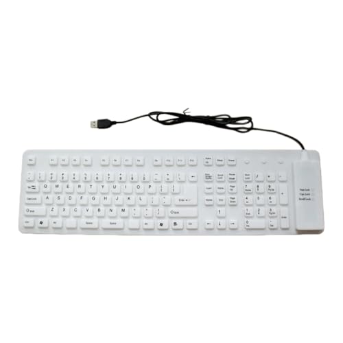 Mekalero 折りたたみ式のノイズレスタイピングキーボード シリコン構造 在宅勤務やアウトドアアクティビティに最適 プラグアンドプレイUSBキーボード
