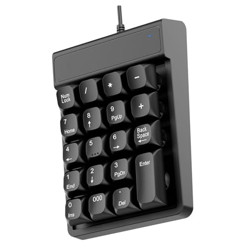 Ciwanning 会計士およびデータ処理用の19キーテンキー付きポータブルUSBテンキーボード USBデータ入力キーセット