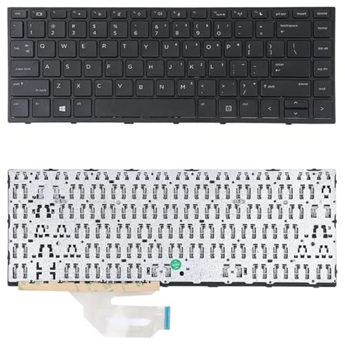 キーボード Yuchao 交換キーボード HP ELITEBOOK 8470B 8460W ProBook 6460 6460B 6470のためのシルバーフレーム付きUSバージョンキーボード8460 8460 6460B 6470 コンピュータアクセサリー HUANGYUNCHAO 12