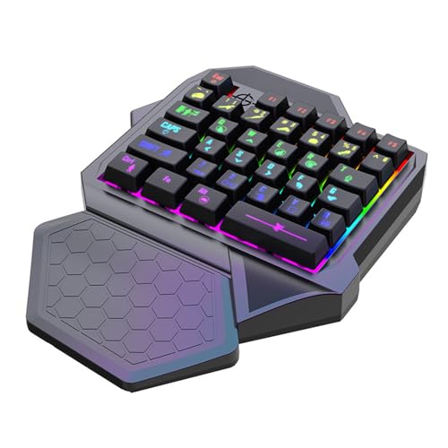 Milue ゲーミングキーボード片手コード 35 キー片手バックライトラップトップデスクトップ PC スマートフォンポータブルハンドメカニカル