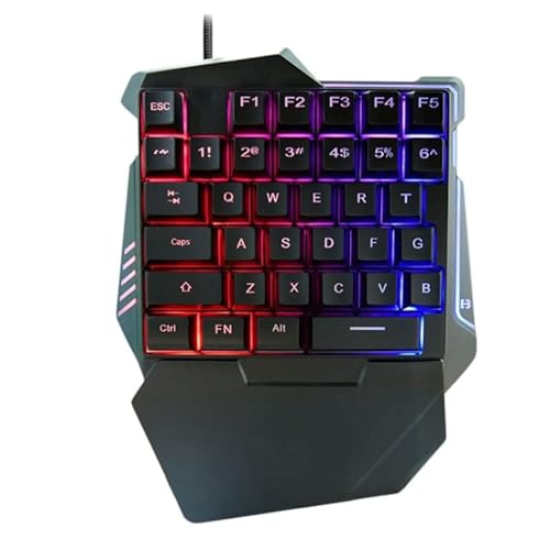 QIZHOASWT コンピュータ部品交換用キーボード G7 37キーUSBバックライト付き片手数字キーボード、ケーブル長：1.8m QIANZHEIHAO 6