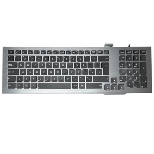 ForgeCore ブラック バックライト付きキーボード フレーム付き ノートパソコンモデル G75 G75V G75VW G75VX と互換性あり 部品番号 0KNB0-9414UI00 ForgeCore888